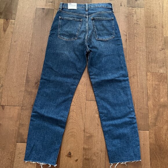 Old Navy Women's Sky-Hi Straight Distressed Blue Medium Wash Demin Jean, Size 2 - Picture 9 of 11